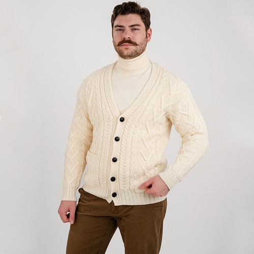 Irish Aran Style Wool Blend Sweater | Keilys.com