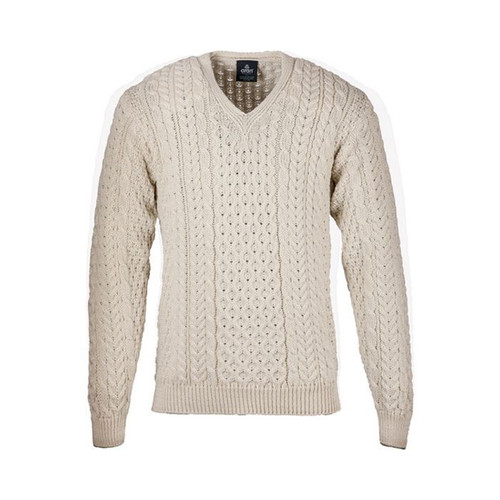 Men's Irish V-Neck Sweater Front View Keilys.com