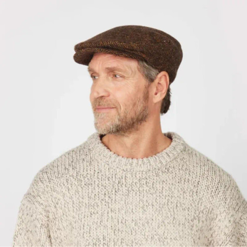 77B2-412G Hanna Hats Irish Brown Tweed Cap Keilys.com