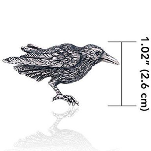 GS-TBGC902344-set Sterling Silver Brooch Raven Measure Keilys.com