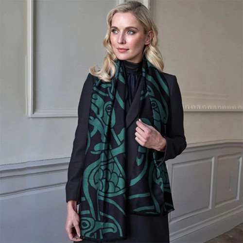 BK3027-OS Book Of Kells Viscose Reversible Scarf Keilys.com