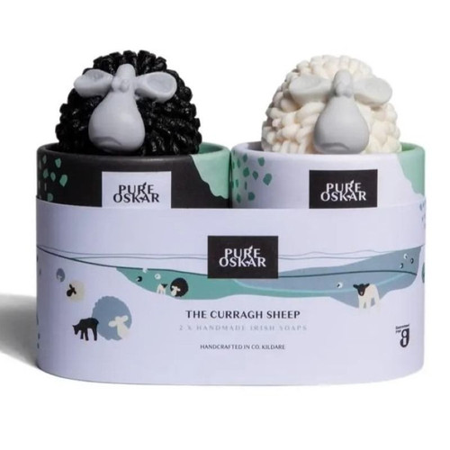 pure-oskar-gift-set-of-2-black-white-sheep-irish-handmade-soap-front-view-keilys.com