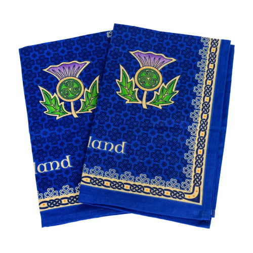 HI-Set-451 Scottish Thistle Spiral Tea Towel Keilys.com
