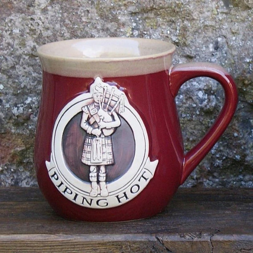 Scottish Piper Stoneware Mug Red Keilys.com