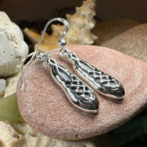 GS-MISC-set180 Irish Dancing Shoes Silver Earrings Keilys.com