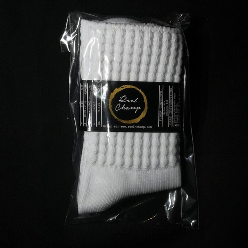 KSS-RCS_WH_ANKLE Reel Champ White Poodle Socks Ankle Length Keilys.com