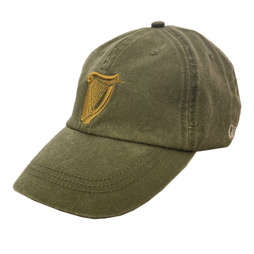 G6283-OS Guinness Harp Washed Green Baseball Cap Keilys.com