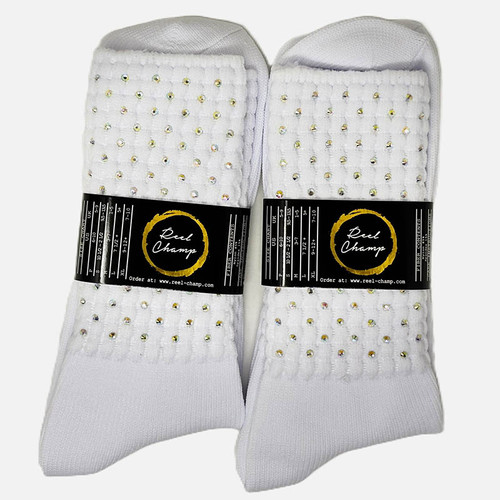 KSS-RCS_AB_ANKLE Reel Champ AB Crystal Poodle Socks Ankle Length Set of 2 Keilys.com
