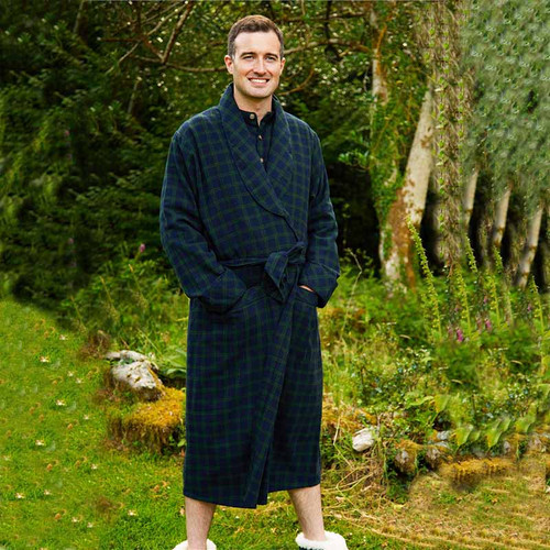 LV-FR-Lv6  Men's Cotton Flannel Nightrobe – Scottish Tartan Design Keilys.com