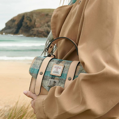 ISL-8311ISLTTL00 Harris Tweed Mini Satchel for Women Islander Tartan Lifestyle Keilys.com