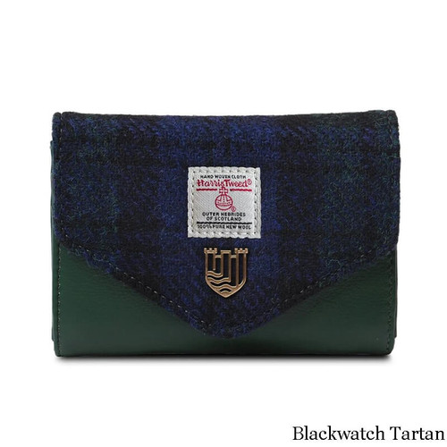 ISL-8302GRNTTL00 Ladies Harris Tweed Mini Wallet BlackWatch Tartan Keilys.com