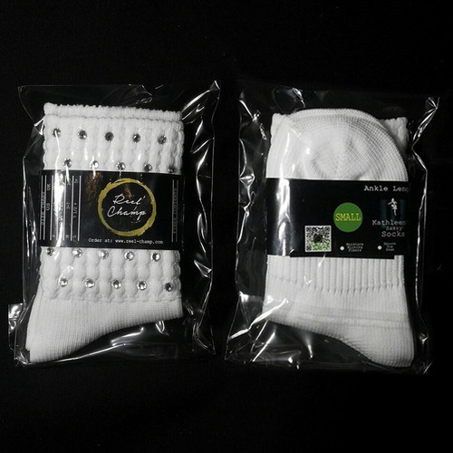 KSS-RCS-CL-ANKLE Kathleen Sassy Irish Dance Socks with Crystals - Ankle Length Small Size on Keilys.com