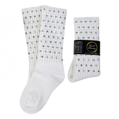 KSS-RCS-CL-CHAMP Reel Champ Poodle Socks with Clear Crystals - Champion Length Set of 2 Keilys.com
