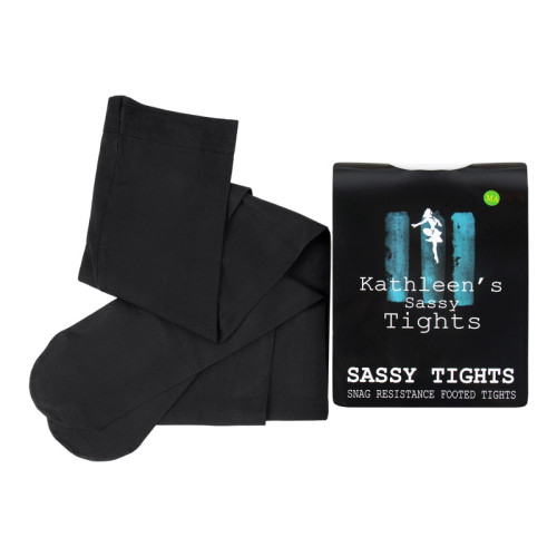 KSS-RCT-BK-FOOTED  Kathleen's Sassy Black Dance Tights Keilys.com