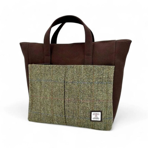 MCS-CB2503-C001T  Scottish Harris Tweed Messenger Travel Bag in Country Green Color Keilys.com