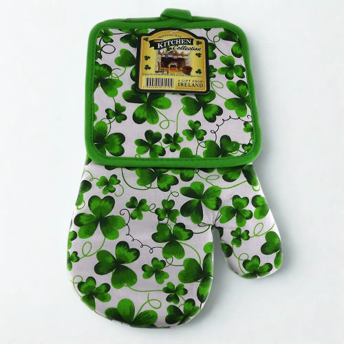 JCW-51510 Irish Shamrock Kitchen Set – Oven Mitt & Pot Holder Keilys.com