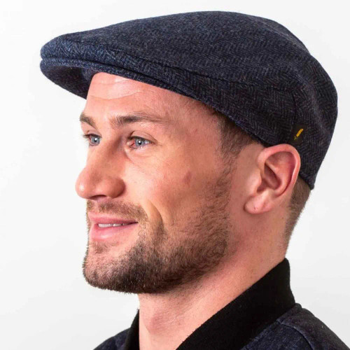 HOF-FCPNW-ConcordBlue Men's Monochrome Woollen Tweed Flat Cap Concord Blue Color Keilys.com