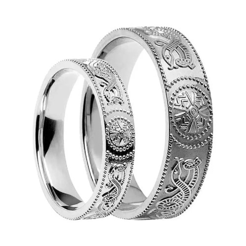 Handcrafted 10K Gold Irish Warrior Band Ring White Gold Keilys.com
