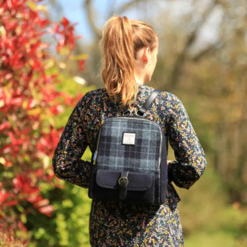 GA-LB1013-COL095 Authentic Harris Tweed Tartan Backpack Keilys.com