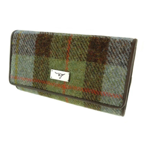 GA-LB2106-COL015 Handcrafted Harris Tweed Tiree Long Wallet Keilys.com