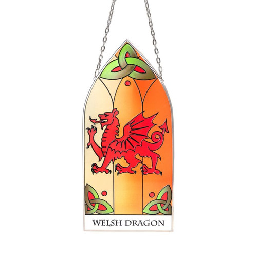 Welsh Dragon Gothic Panel Suncatcher Keilys.com