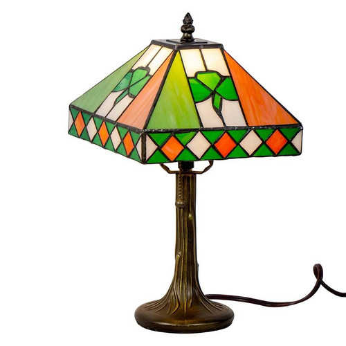 Irish Shamrock and Colors Stained Glass Lamp Shop online on Keilys.com