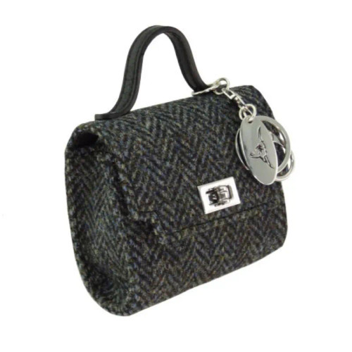 GA-LB1250-COL001-Charcoal Handmade Harris Tweed Nochty Mini Bag Keilys.com