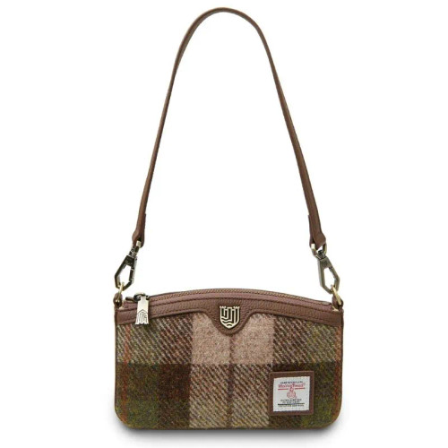 ISL-8300CHETTL00 Ladies Harris Tweed & Leather Shoulder Bag Chesnut  Keily’s.com