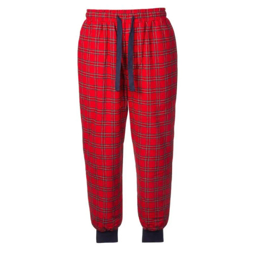 LV-FLPL-LV27 Men's Fleece Lined Cotton Flannel Tartan Lounge Pants Red Tartan Royal Stewart Keily’s.com