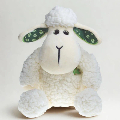 8" Irish Sheep Plush with Shamrock Motifs Keilys.com