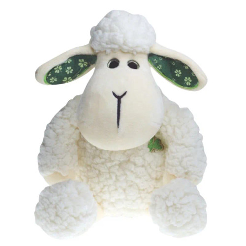 8" Irish Sheep Plush with Shamrock Motifs Keilys.com