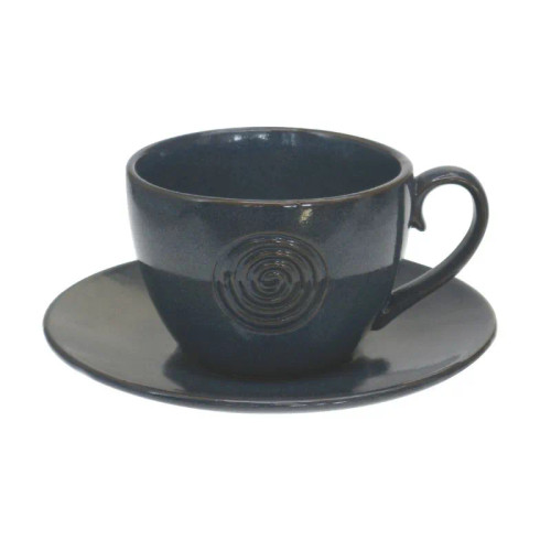 AIS-135949 Celtic Spiral Pottery Cup & Saucer Set Keilys.com