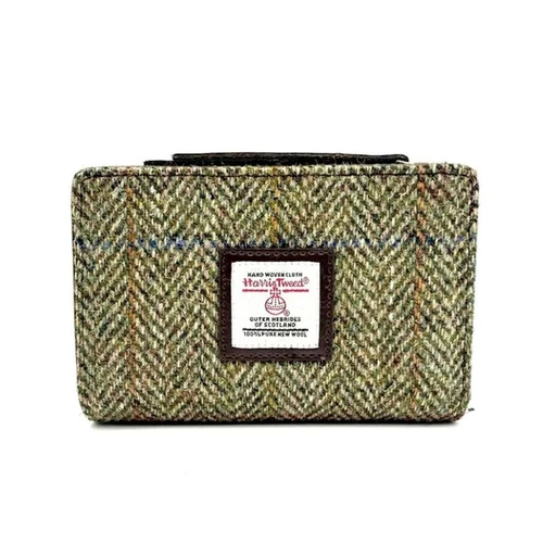MCS-CB5004-COUNTRY GREEN Scottish Harris Tweed & Leather Wallet Keilys.com