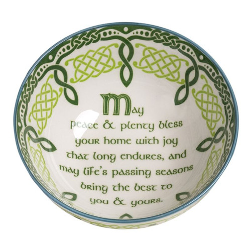 Peace and Plenty Bowl Wishing Text Closeup Keilys.com