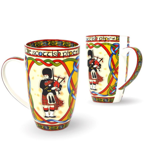 CL-73-60(Setof2) Royal Tara Scottish Piper Mug with Celtic Knots Set of 2 Keilys.com