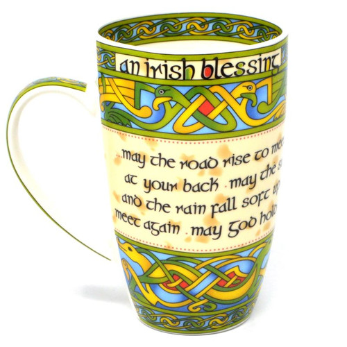 Royal Tara Shamrock Cup Sets - Irish Blessing Message Front side Keilys.com