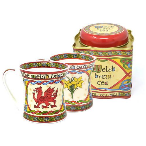 Royal Tara Welsh Cups and Tea Set Closeup View On Keilys.com
