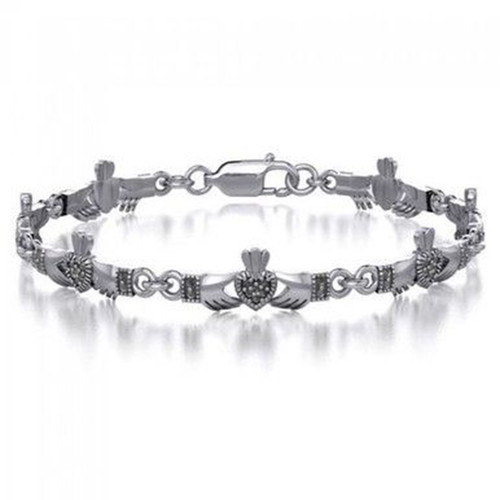 Irish Claddagh Marcasite Link Bracelet Shop On Keilys.com