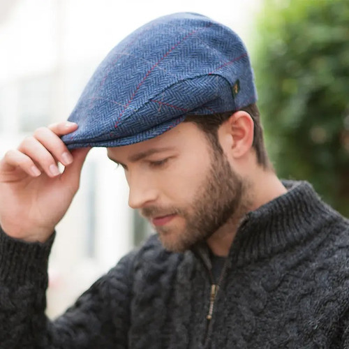 Blue Irish Wool Tweed Flat Cap by Mucros Weavers Shop online on  Keilys.com