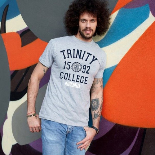 TCD088HG Trinity College Trinity Crest T-Shirt Grey Keilys.com