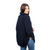 SAOL Funnel Neck Poncho Jacket Natural Navy studio Keilys.com