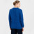 ML115-106 Ladies Traditional Aran Cardigan Marl Blue Color Back View Keilys.com