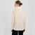 ML117-100 Aran Cowl Neck Cable Merino Sweater Natural White Color Back View Keilys.com