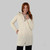 ML128 Aran Merino Wool Zip Hooded Long Knit Cardigan White Color Keilys.com