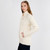 ML136-100 Aran Cable Knit Side Zip Merino Cardigan Natural White Color Keilys.com