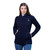 ML136-104 Aran Cable Knit Side Zip Merino Cardigan Navy Blue Keilys.com