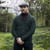 MM200-102 Mens Aran 100% Merino Shawl-Collar Cardigan Army Green Keilys.com