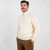 MM204-100 Aran Men's Zipper Merino Sweater Natural Keilys.com