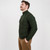 MM204-102 Aran Men's Zipper Merino Sweater Army Green Wool Keilys.com