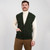 MM207-102 Men's Merino Aran Knit Sleeveless Cardigan Army Green shop online on Keilys.com